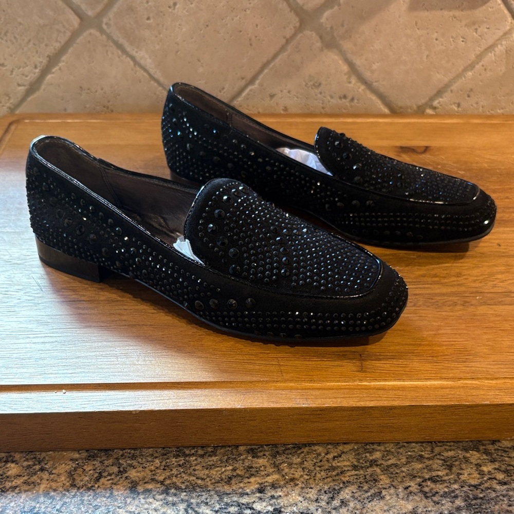 Donald J. Pliner Black Studded Loafers